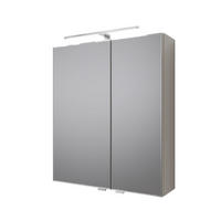 TÜKRÖS SZEKRÉNY  - króm/kasmír, Konventionell, faalapú anyag/Üveg (60cm) - Sadena
