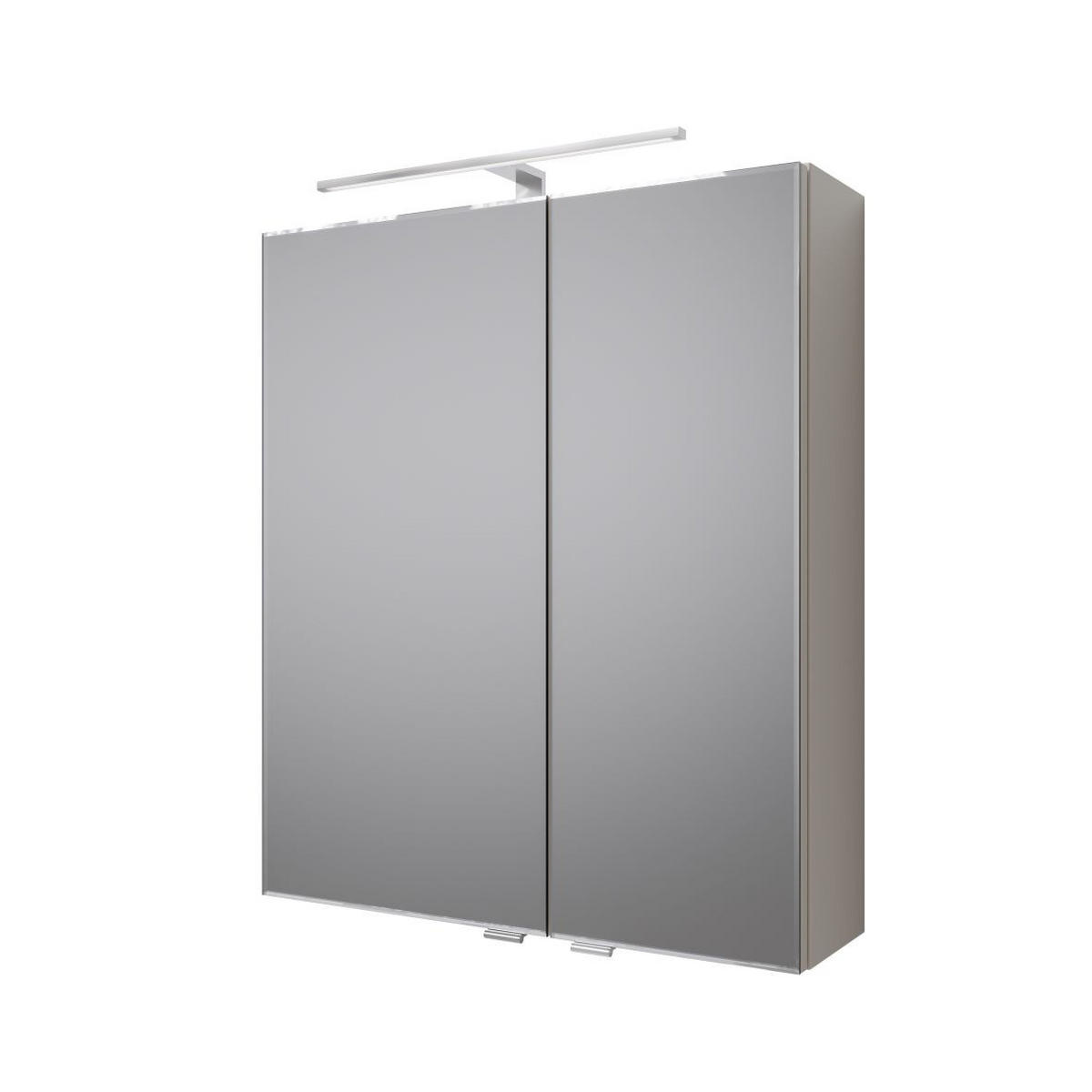 TÜKRÖS SZEKRÉNY  - króm/kasmír, Konventionell, faalapú anyag/Üveg (60cm) - Sadena