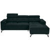 ECKSOFA Grün Chenille  - Schwarz/Grün, KONVENTIONELL, Textil/Metall (264/178cm) - Hom`in