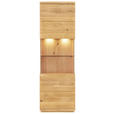 VITRINE in massiv Eiche Eichefarben  - Eichefarben/Transparent, Natur, Glas/Holz (65/205,8/38cm) - Linea Natura