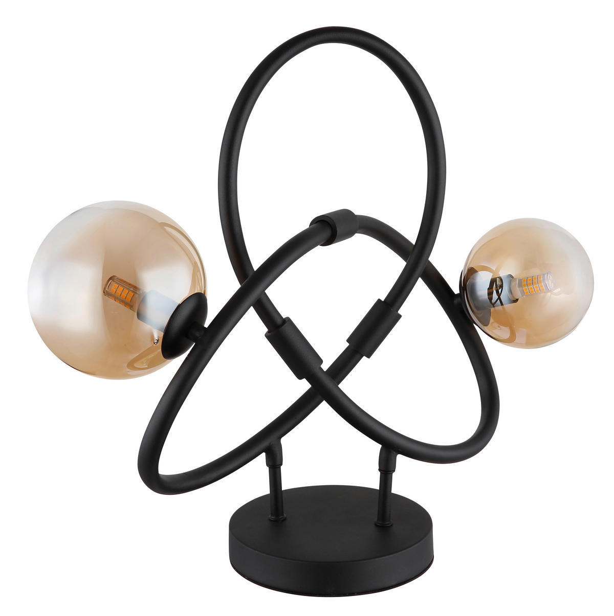 LED-TISCHLEUCHTE - Klar/Schwarz, Design, Glas/Kunststoff (46/15/38,5cm) - Globo