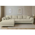 ECKSOFA Beige Chenille - Chromfarben/Beige, KONVENTIONELL, Textil/Metall (227/329cm) - Carryhome