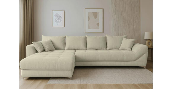 ECKSOFA Beige Chenille - Chromfarben/Beige, KONVENTIONELL, Textil/Metall (227/329cm) - Carryhome