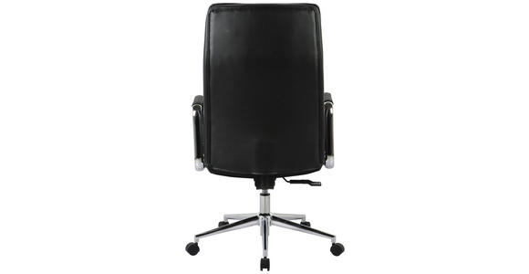 CHEFSESSEL Lederlook Schwarz  - Chromfarben/Schwarz, KONVENTIONELL, Leder/Kunststoff (75/113/120,5/65,5cm) - Novel