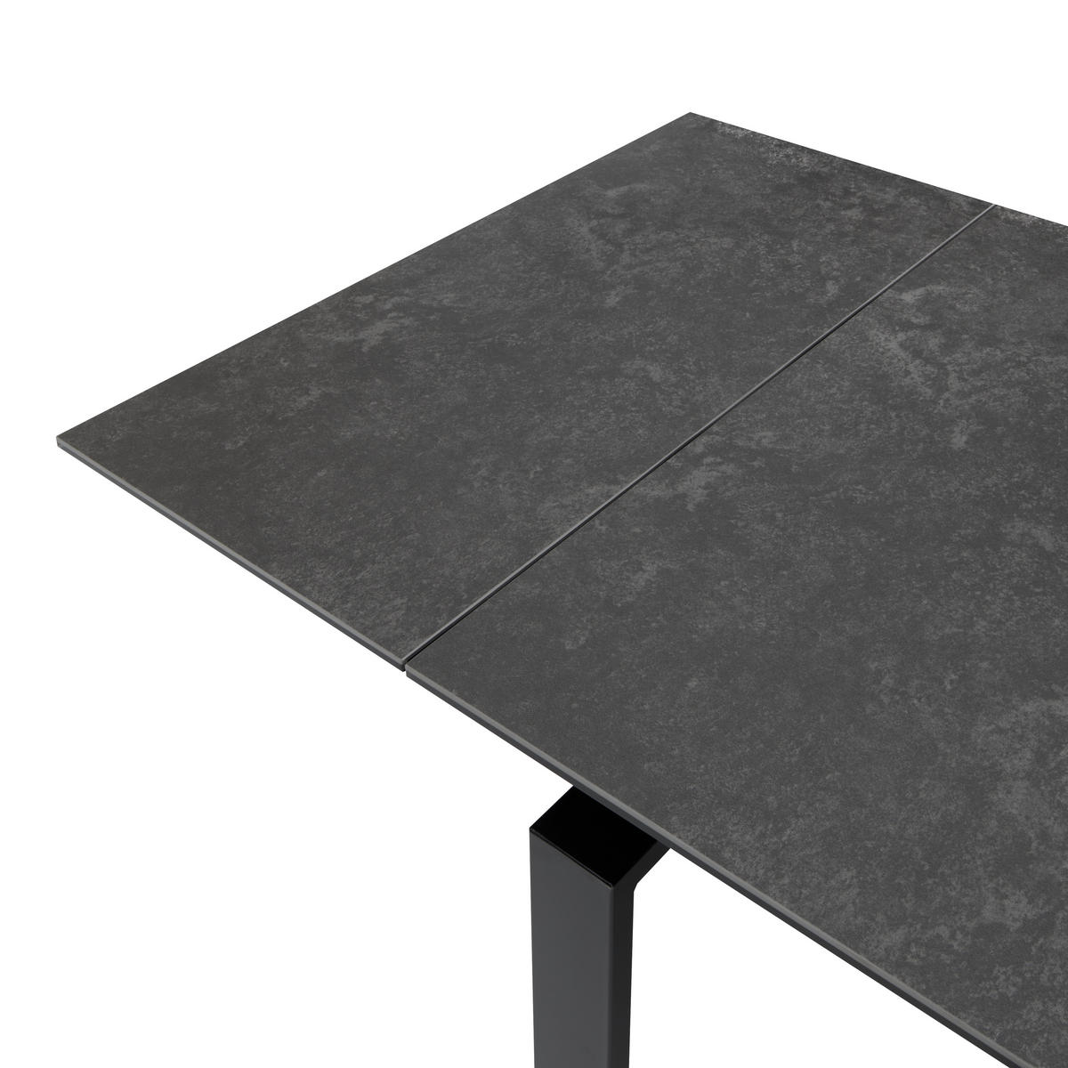 ESSTISCH Schwarz, Dunkelgrau rechteckig  ausziehbar  - Dunkelgrau/Schwarz, MODERN, Keramik/Metall (160/85/76cm) - Livetastic