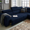 ECKSOFA in Mikrofaser Dunkelblau  - Schwarz/Dunkelblau, Design, Textil/Metall (301/207cm) - Xora