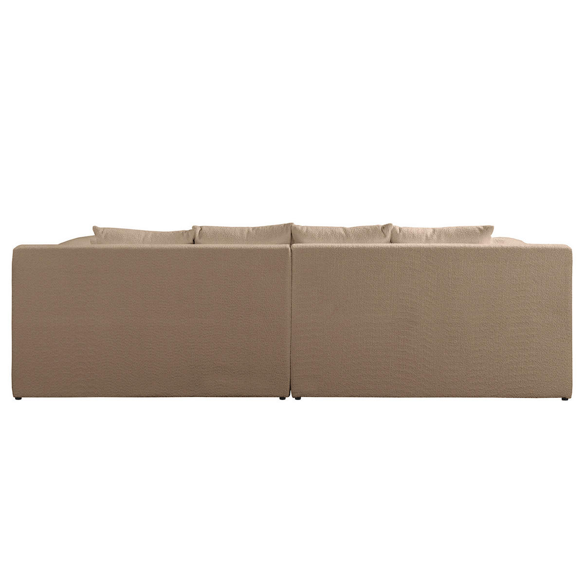 ECKSOFA Naomi in Chenille Hellbraun Rückenkissen  243/284 cm  - Hellbraun/Schwarz, Design, Kunststoff/Textil (243/284cm) - P & B