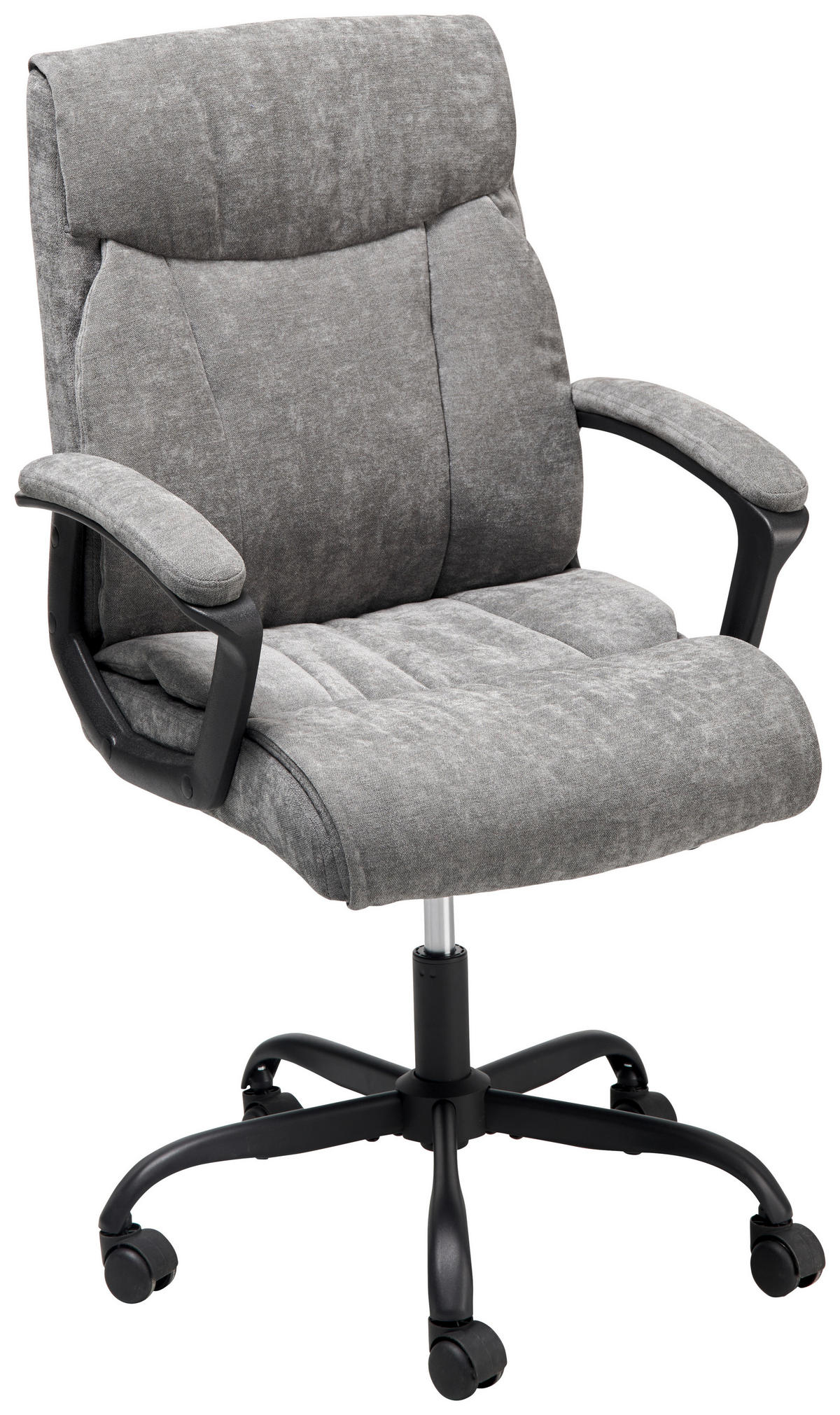 OTOČNÁ ŽIDLE, žinylka, šedá - šedá/černá, Lifestyle, kov/dřevo (62/99-107/65cm) - MID.YOU