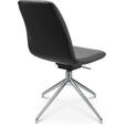 STUHL  in Aluminium Echtleder pigmentiert Metall, Leder  - Anthrazit/Alufarben, Design, Leder/Metall (46/81,5-84,5/55cm) - Johann Jakob