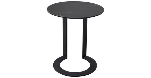 BEISTELLTISCH in Metall, Glas, Keramik 48/48/55 cm  - Schwarz, Design, Glas/Keramik (48/48/55cm) - Dieter Knoll