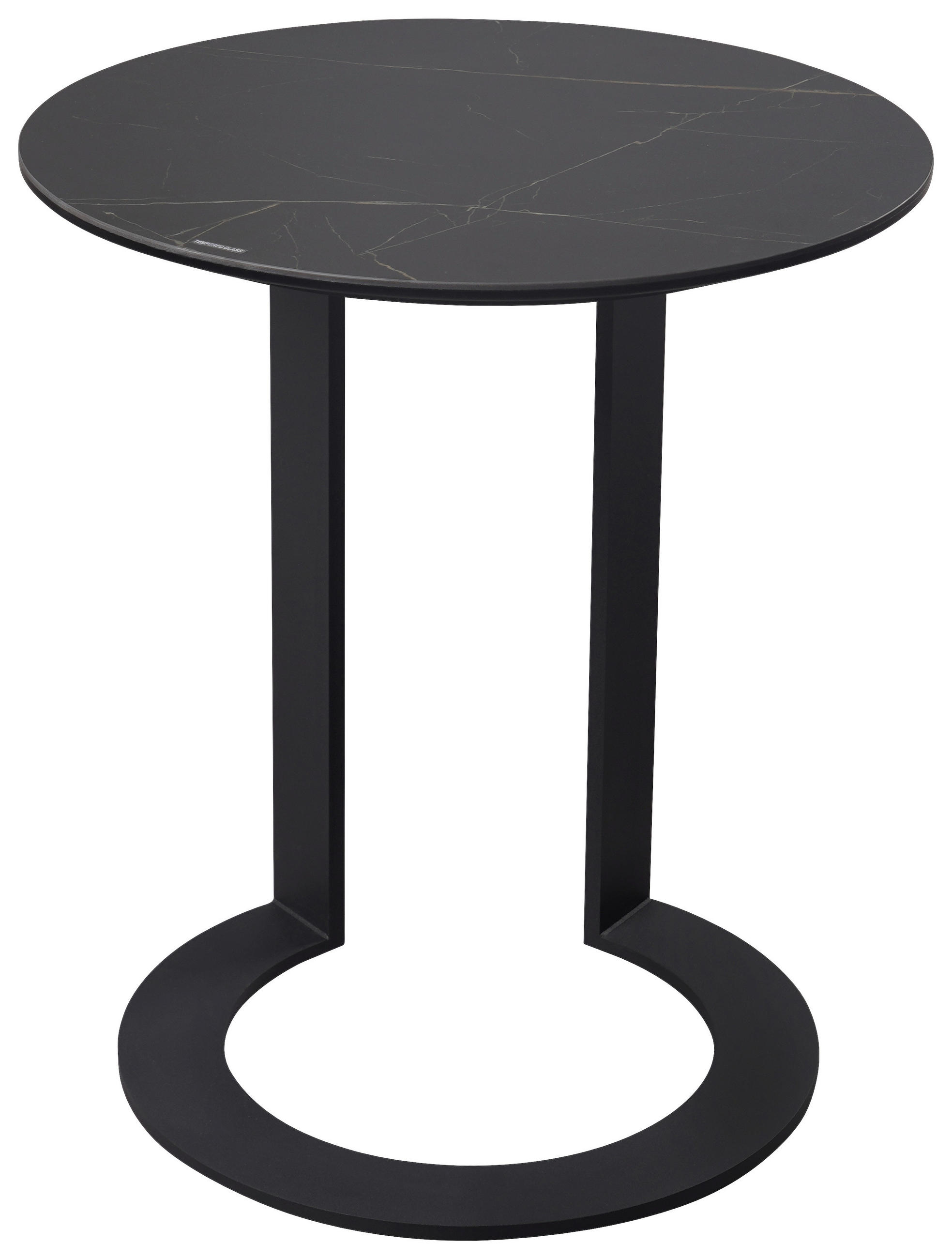BEISTELLTISCH 48/48/55 cm Schwarz rund  - Schwarz, Design, Glas/Keramik (48/48/55cm) - Dieter Knoll