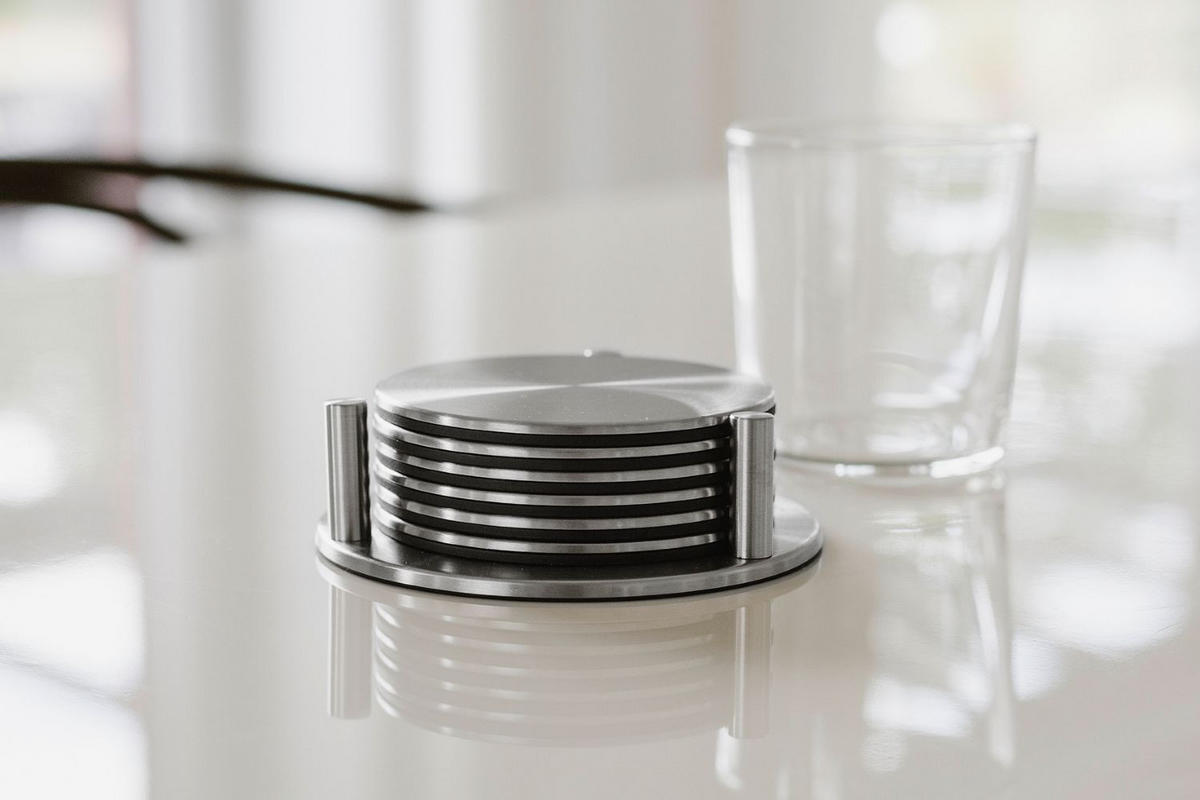 SET PODSTAVKOV ZA KOZARCE - barve nerjavečega jekla, Basics, kovina (12,5cm) - Zack