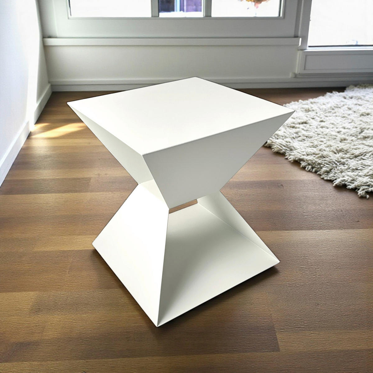 BEISTELLTISCH in Metall 40/40/45 cm  - Weiß, Design, Metall (40/40/45cm)