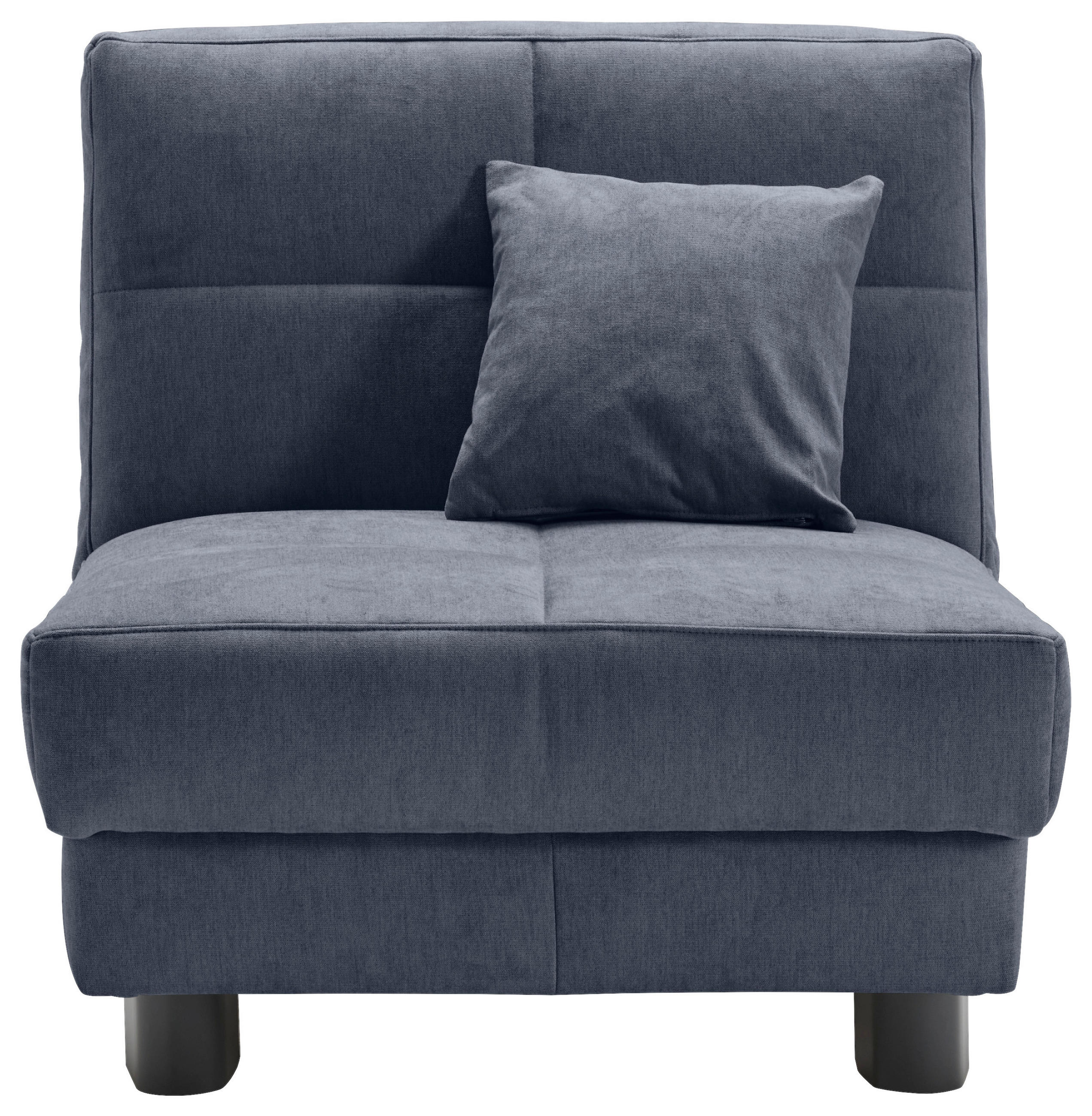 SCHLAFSESSEL Mikrovelours Dunkelblau    - Schwarz/Dunkelblau, KONVENTIONELL, Textil/Metall (85/85/100cm) - Carryhome