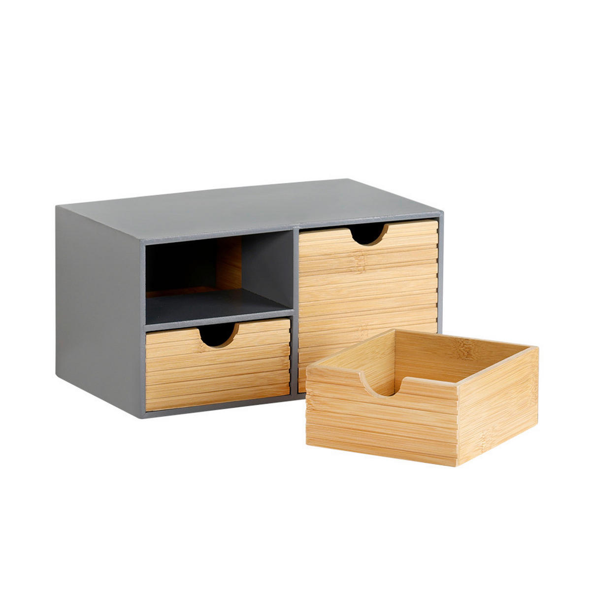 TISCHORGANIZER    27/16/14 cm  - Naturfarben/Grau, Basics, Naturmaterialien/Holzwerkstoff (27/16/14cm) - Kesper