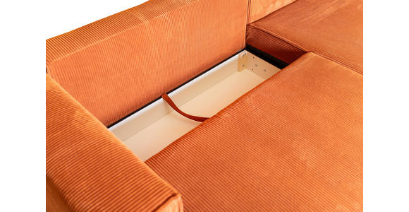 ECKSOFA in Cord Terracotta - Terracotta/Braun, KONVENTIONELL, Holz/Textil (230/190cm) - Carryhome