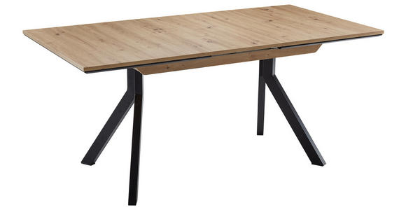 ESSTISCH 130-170/90/76 cm Nachbildung  Metall, Holzwerkstoff ausziehbar, in verschiedenen Größen erhältlich, in verschiedenen Holzdekoren erhältlich, Variantenauswahl rechteckig Schwarz, Eiche Artisan  - Schwarz/Eiche Artisan, Design, Holzwerkstoff/Metall
