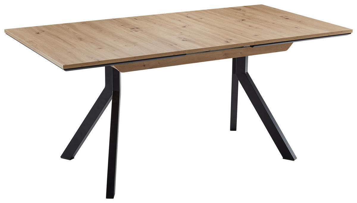 ESSTISCH 130-170/90/76 cm Nachbildung  Metall, Holzwerkstoff ausziehbar, In verschiedenen Grössen erhältlich, in verschiedenen Holzdekoren erhältlich, Variantenauswahl rechteckig Schwarz, Eiche Artisan  - Schwarz/Eiche Artisan, Design, Holzwerkstoff/Metall (130-170/90/76cm) - Cantus