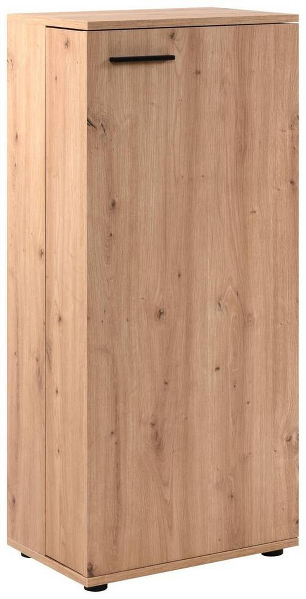 BOTNÍK, dub artisan, 50/110/34 cm - černá/dub artisan, Design, kompozitní dřevo/plast (50/110/34cm) - MID.YOU