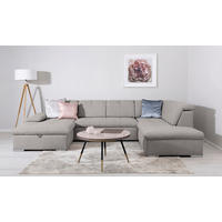 WOHNLANDSCHAFT Ramzes Hellgrau  - Hellgrau/Grau, Design, Textil/Metall (173/328/215cm) - MID.YOU