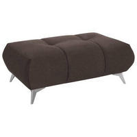 HOCKER Webstoff Braun  - Edelstahlfarben/Braun, Design, Textil/Metall (120/43/70cm) - Hom`in