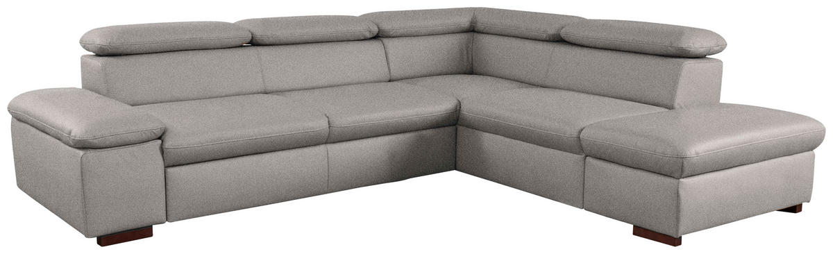 ECKSOFA inkl. Funktion Flachgewebe Hellgrau  - Hellgrau, Konventionell, Holz/Textil (272/226cm) - Sit & More