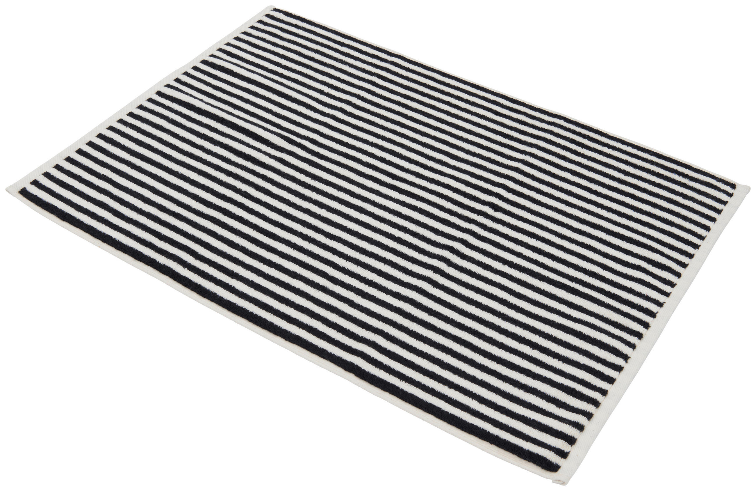 BADEMATTE Schwarz, Ecru 50/70 cm  - Ecru/Schwarz, KONVENTIONELL, Textil (50/70cm) - Dieter Knoll
