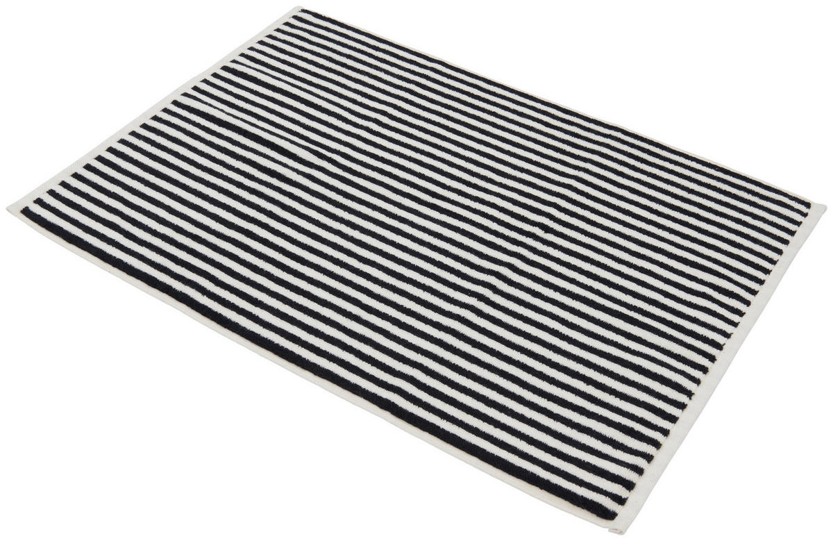 BADEMATTE Schwarz, Ecru 50/70 cm  - Ecru/Schwarz, KONVENTIONELL, Textil (50/70cm) - Dieter Knoll