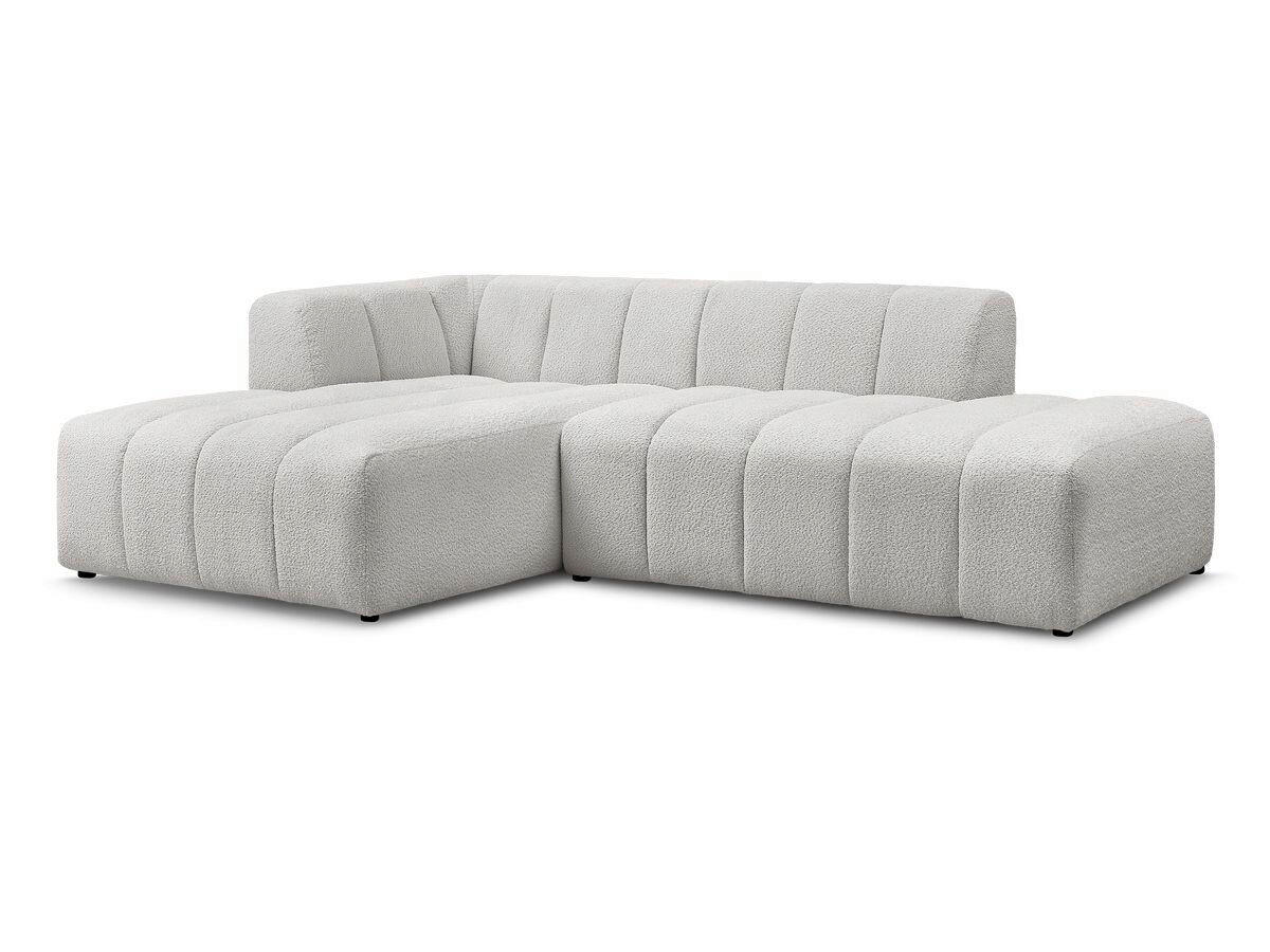 ECKSOFA  ANNECY Hellgrau Bouclé  - Hellgrau/Schwarz, MODERN, Kunststoff/Textil (170/262cm)