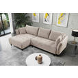 ECKSOFA Creme Chenille  - Creme/Schwarz, KONVENTIONELL, Holz/Textil (160/290cm) - Carryhome
