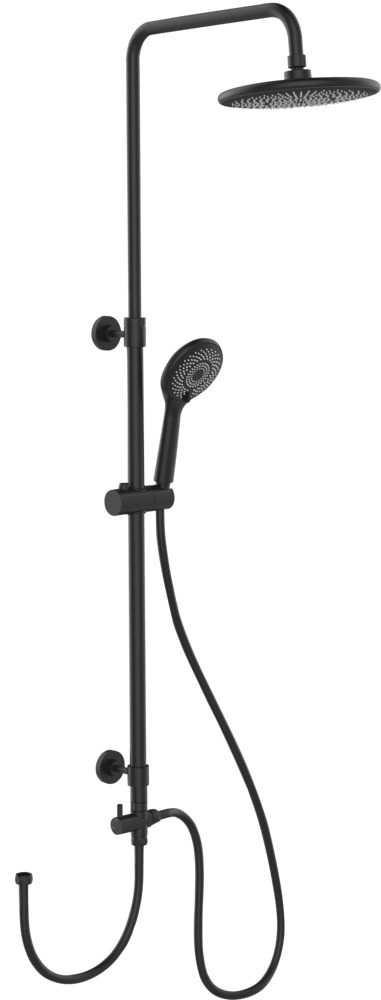 ÜBERKOPFBRAUSESET  - Schwarz, Basics, Metall (22,5/75-120/27cm) - Wenko