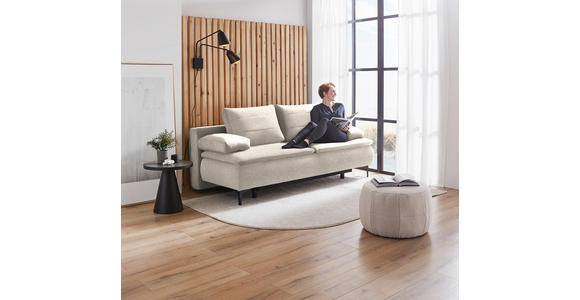 BOXSPRINGSOFA Flachgewebe Cappuccino - Cappuccino, KONVENTIONELL, Textil/Metall (204/93/100cm) - Novel