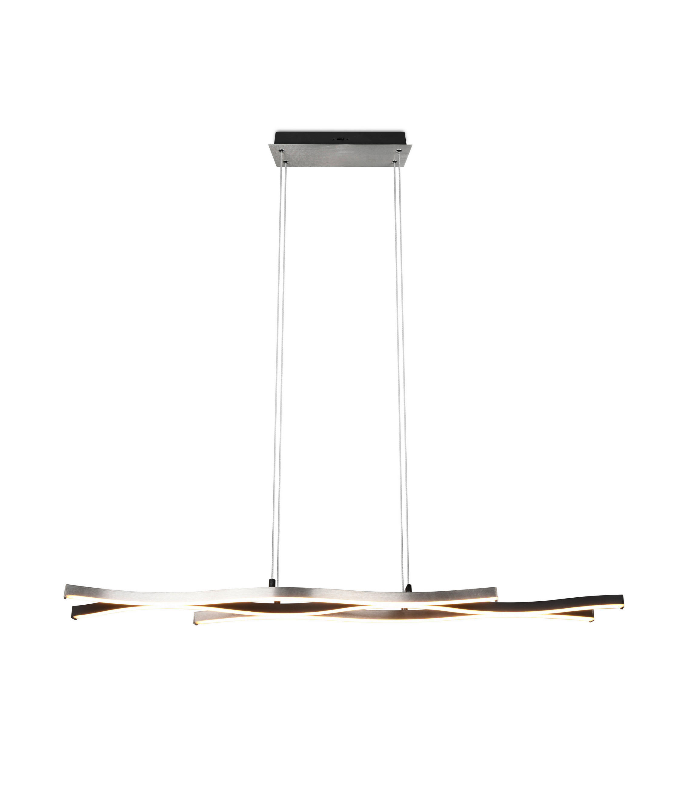 LED-PENDELLEUCHTE 107,5/150/15,5 cm  - Schwarz/Alufarben, Design, Metall (107,5/150/15,5cm) - Trio Leuchten