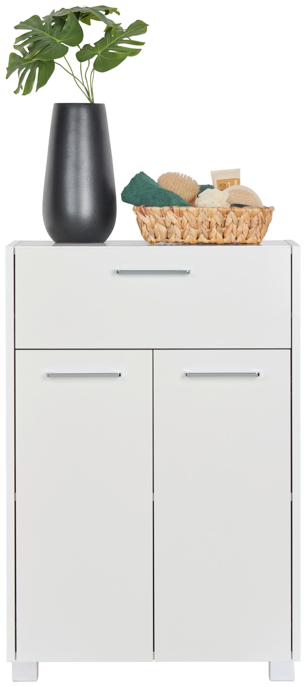 UNTERSCHRANK 56,9/85,1/33 cm   - Chromfarben/Weiß, KONVENTIONELL, Holzwerkstoff/Metall (56,9/85,1/33cm) - Stylife