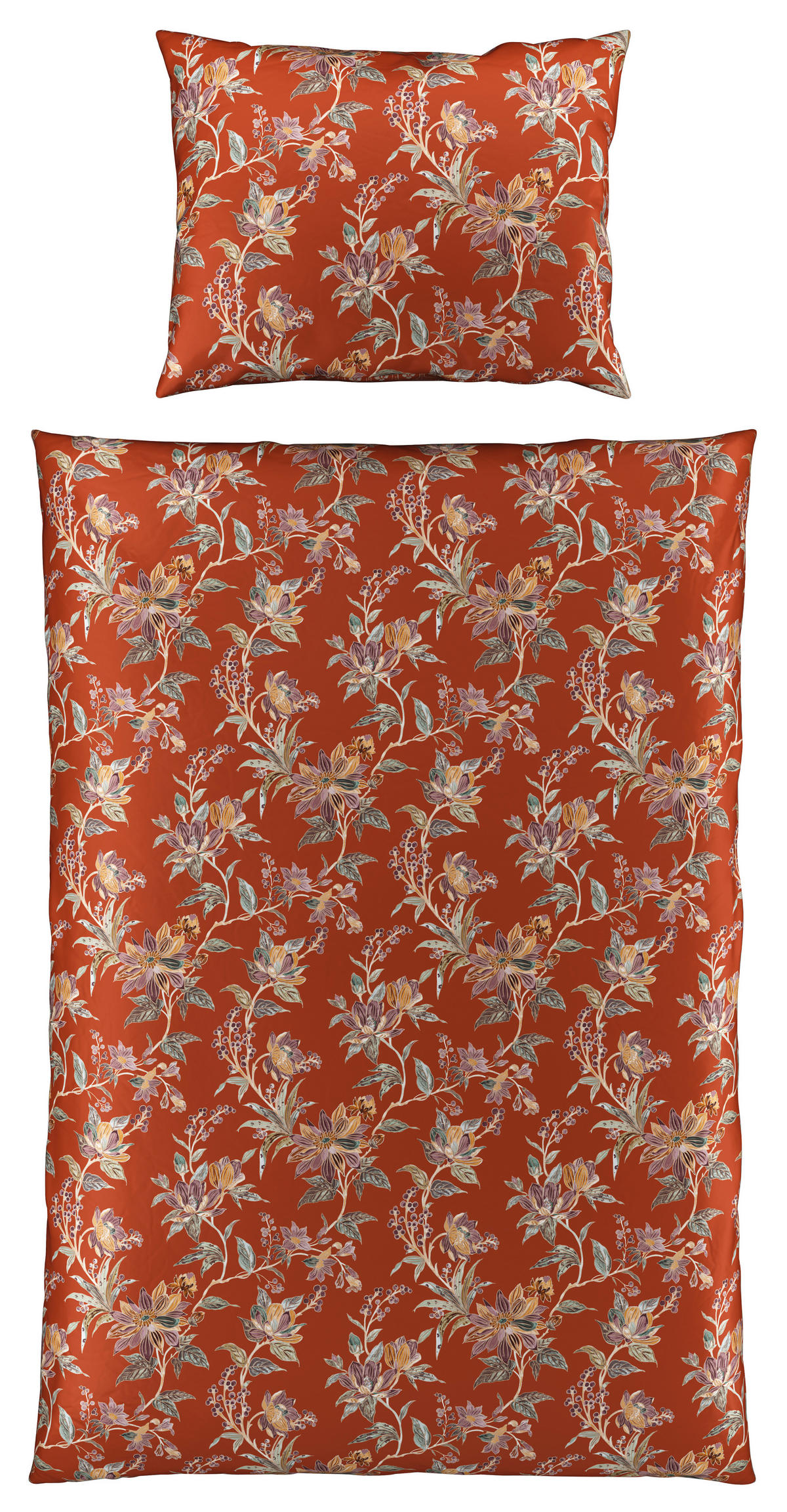 OBOJSTRANNÁ POSTEĽNÁ BIELIZEŇ, satén, hrdzavá, 140/200 cm - hrdzavá, Konventionell, textil (140/200cm) - Esposa