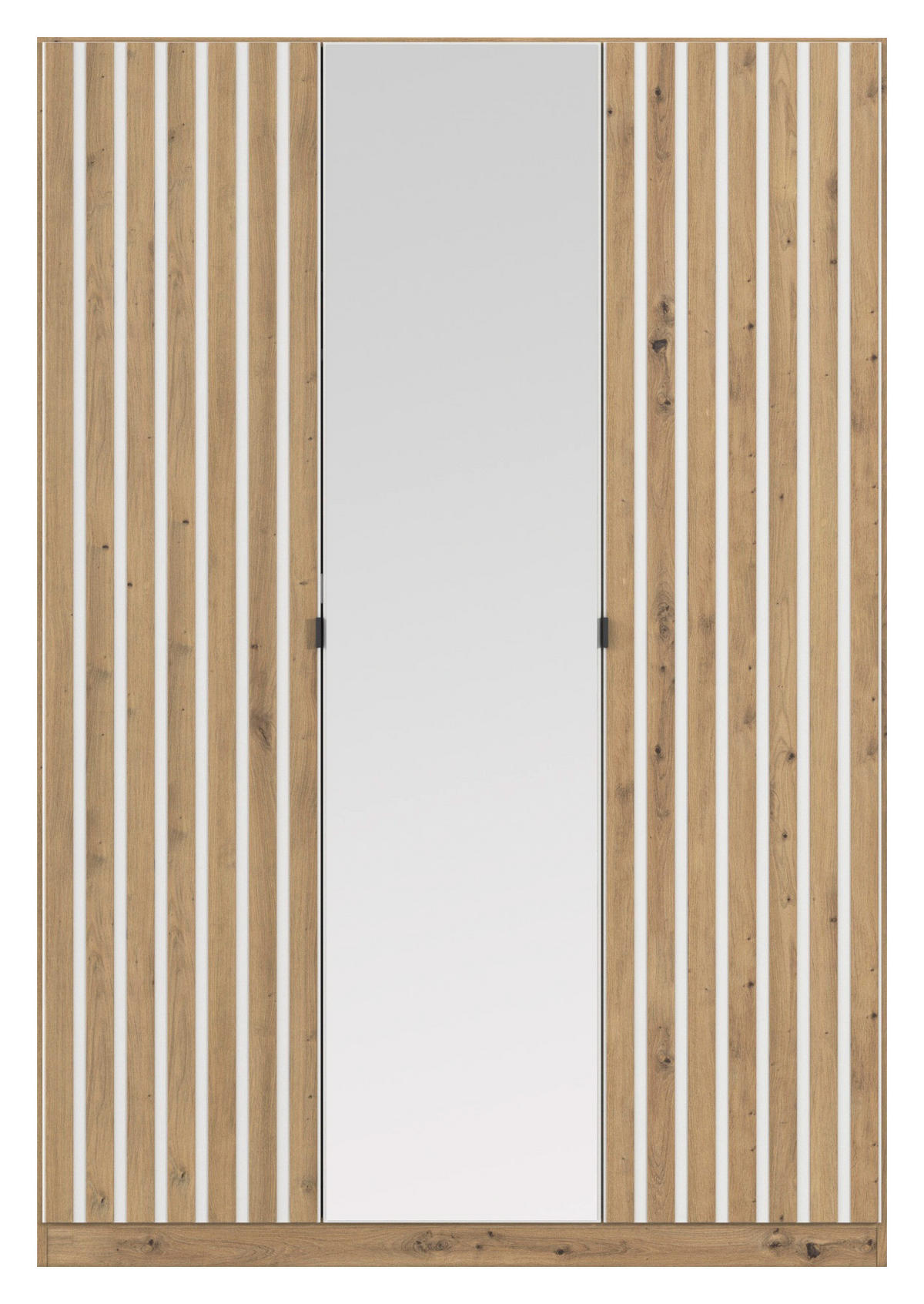 DREHTÜRENSCHRANK Weiss, Eiche Artisan  - Weiss/Eiche Artisan, Modern, Holzwerkstoff/Metall (136/197/54cm) - Rauch Möbel