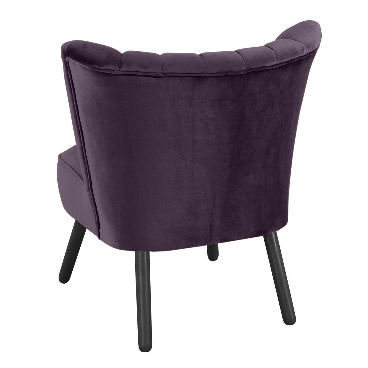SESSEL in Samt, Velours Lila  - Lila/Schwarz, Design, Holz/Textil (70/80/66cm) - Max Winzer