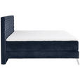 BOXSPRINGBETT 160/200 cm  in Dunkelblau  - Chromfarben/Dunkelblau, Design, Textil/Metall (160/200cm) - Xora