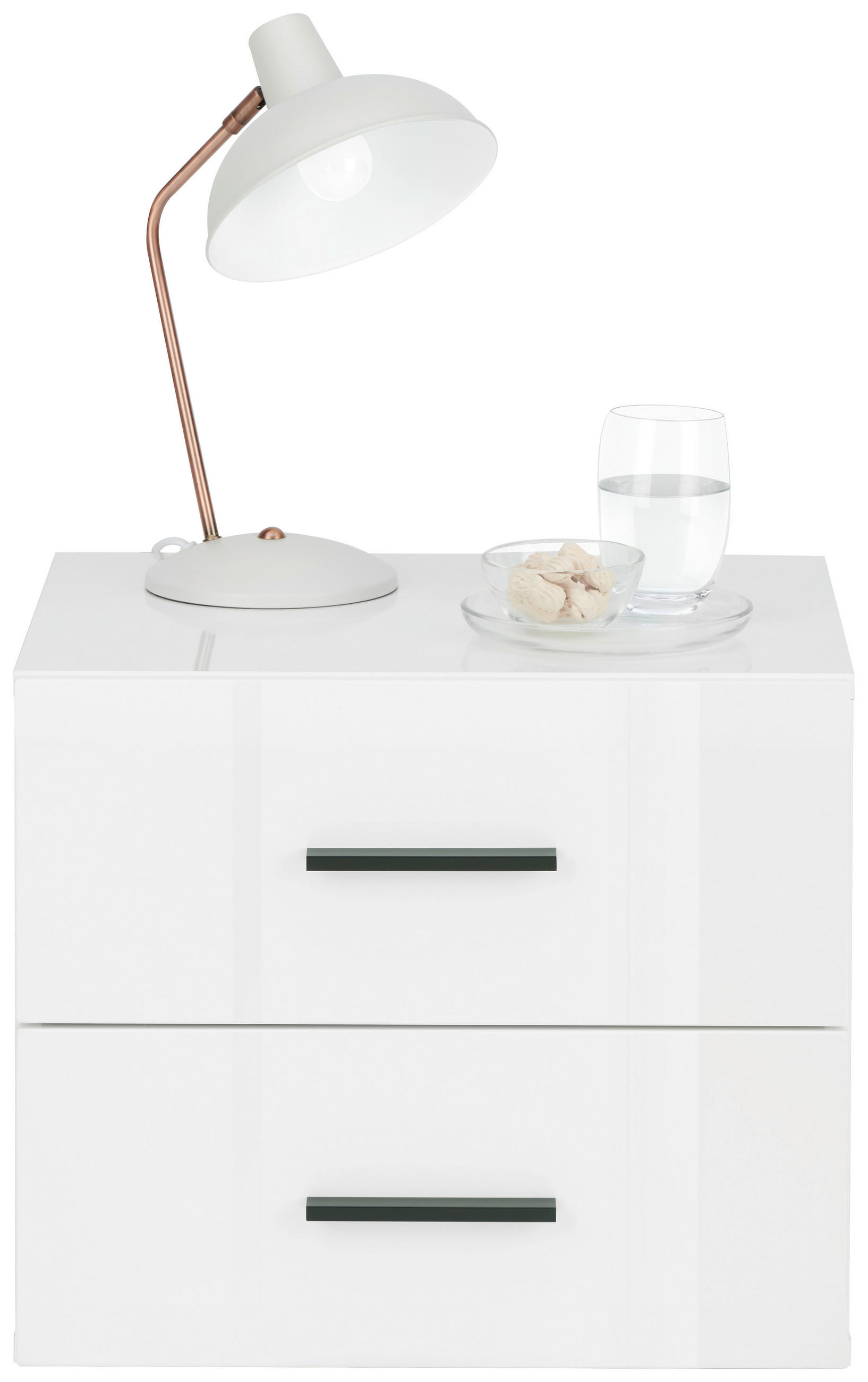 NOČNÝ STOLÍK, biela, 50/42,8/41,6 cm - biela, Basics, kompozitné drevo/plast (50/42,8/41,6cm) - Hom`in