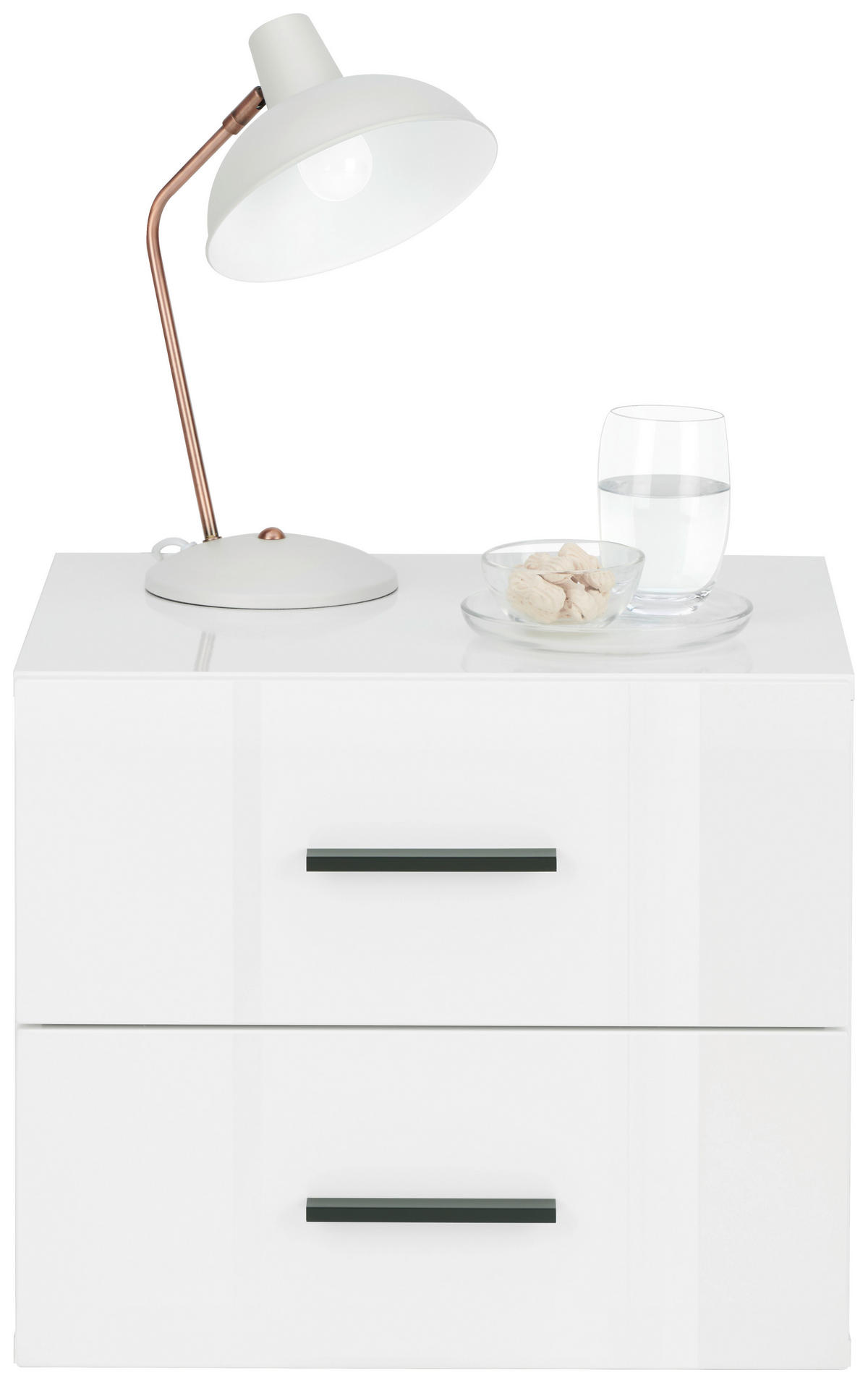 ÉJJELISZEKRÉNY fehér  - fehér, Basics, műanyag/faalapú anyag (50/42,8/41,6cm) - Hom`in