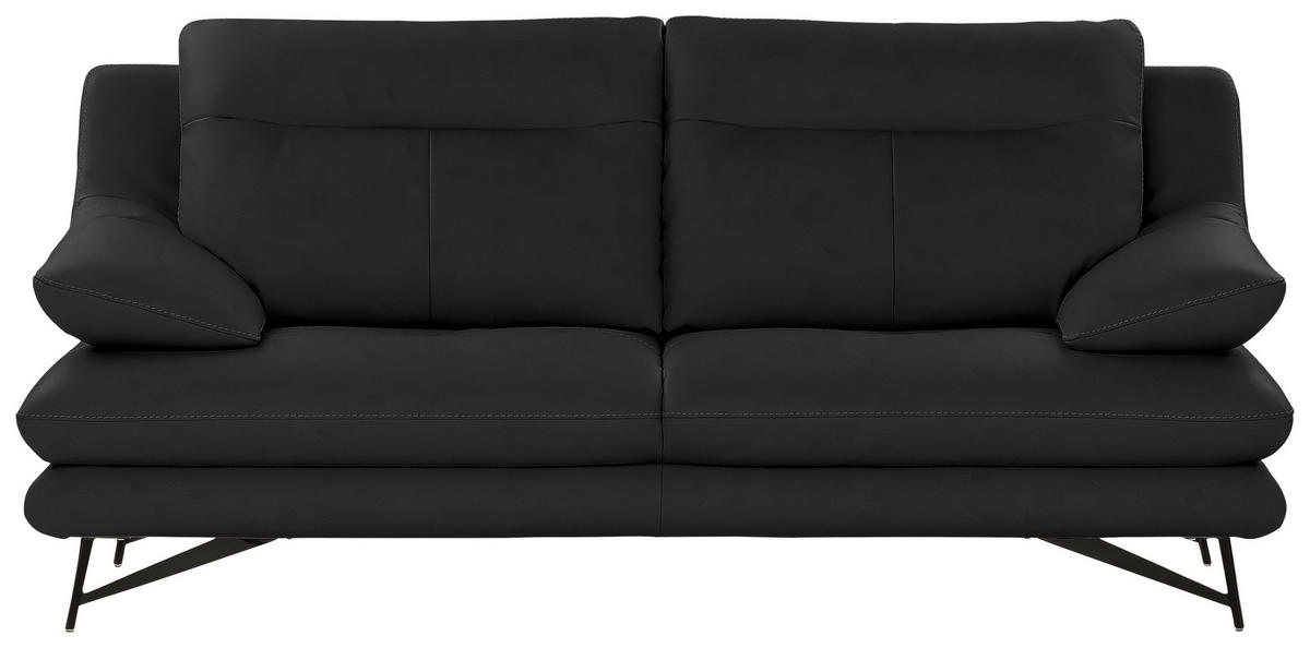 3-SITZER-SOFA in Leder Anthrazit  - Anthrazit, Design, Leder/Metall (215/90/109cm)