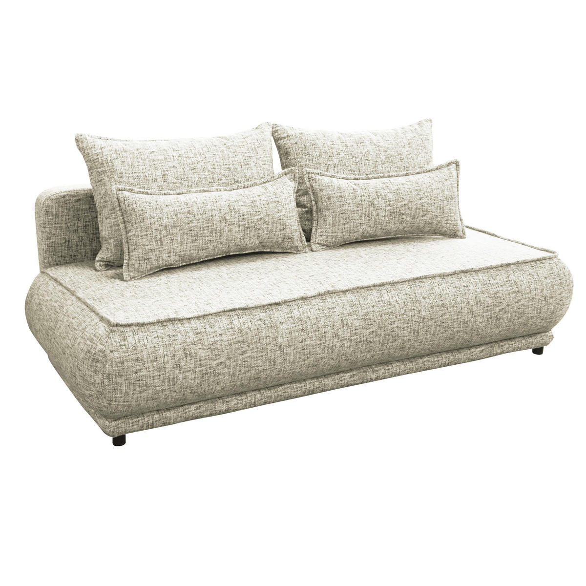 SCHLAFSOFA in Plüsch Beige  - Beige/Schwarz, Design, Kunststoff/Textil (214/96/105cm) - MID.YOU