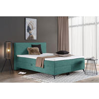 BOXBETT 140/200 cm  in Petrol  - Petrol/Schwarz, Design, Holz/Holzwerkstoff (140/200cm) - Xora