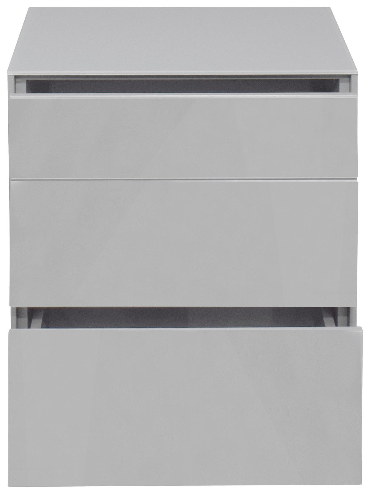 NACHTSCHRANK 52/63/42 cm  - Hellgrau/Schwarz, Design, Glas/Holzwerkstoff (52/63/42cm) - Novel