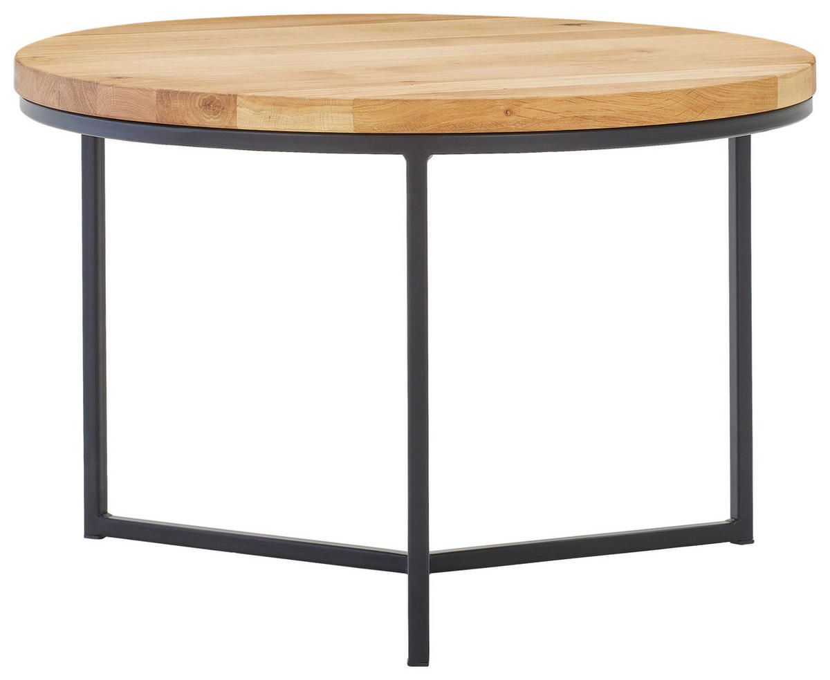 COUCHTISCH in Holz 60/60/37 cm  - Eichefarben/Schwarz, Design, Holz/Metall (60/60/37cm) - Linea Natura