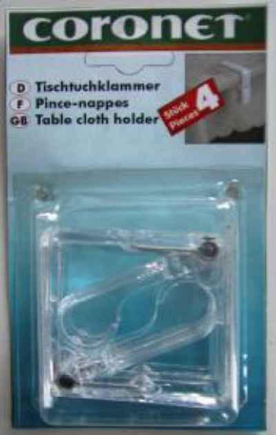 SPONA NA OBRUS, priehľadné - priehľadné, Basics, plast (6/6cm)
