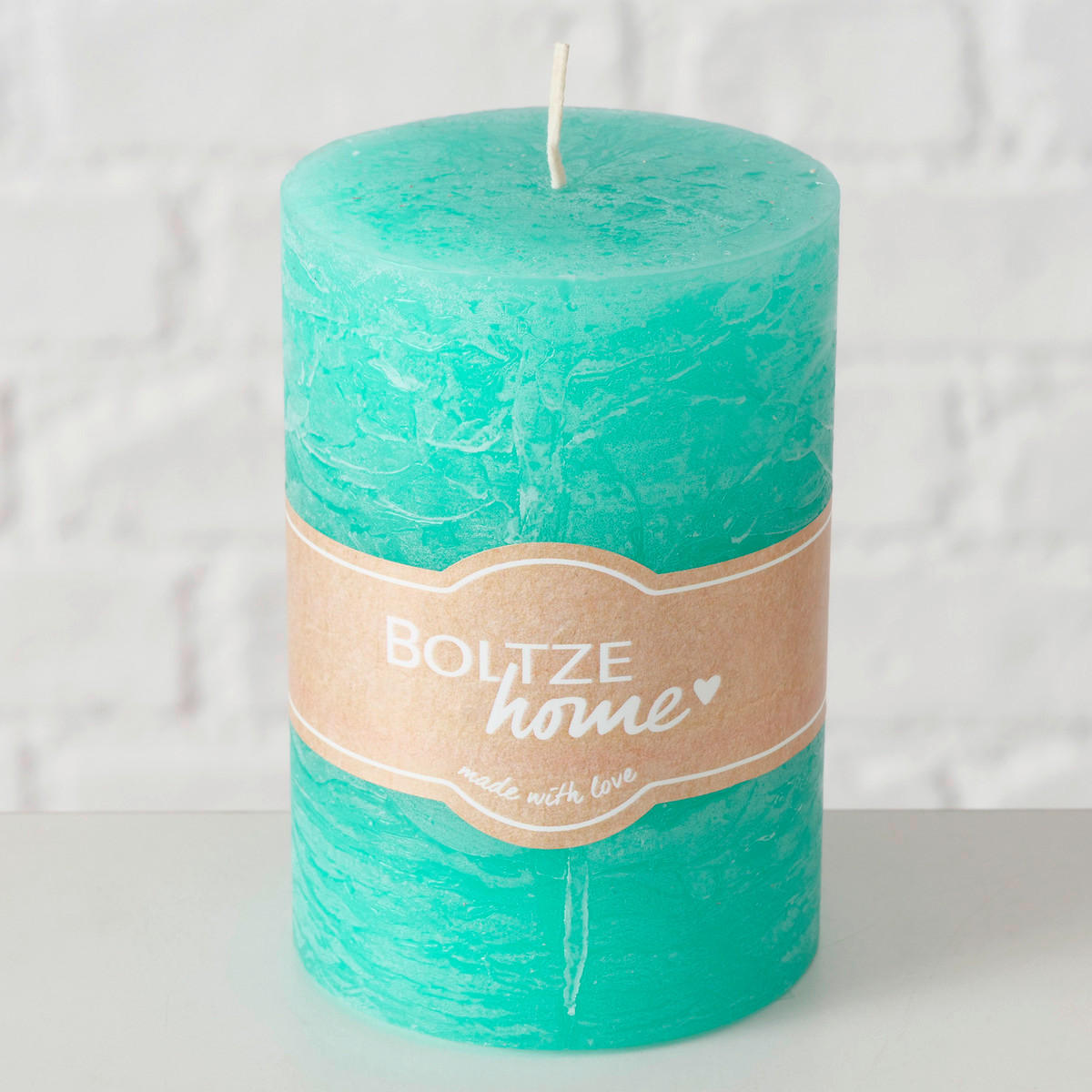 KERZE - Türkis, Basics, Paraffin (7/7/10cm)