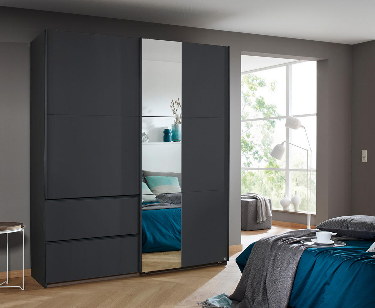 SCHIEBETÜRENSCHRANK 175/210/59 cm 2-türig Grau  - Grau, Design, Holzwerkstoff/Metall (175/210/59cm) - Rauch Möbel