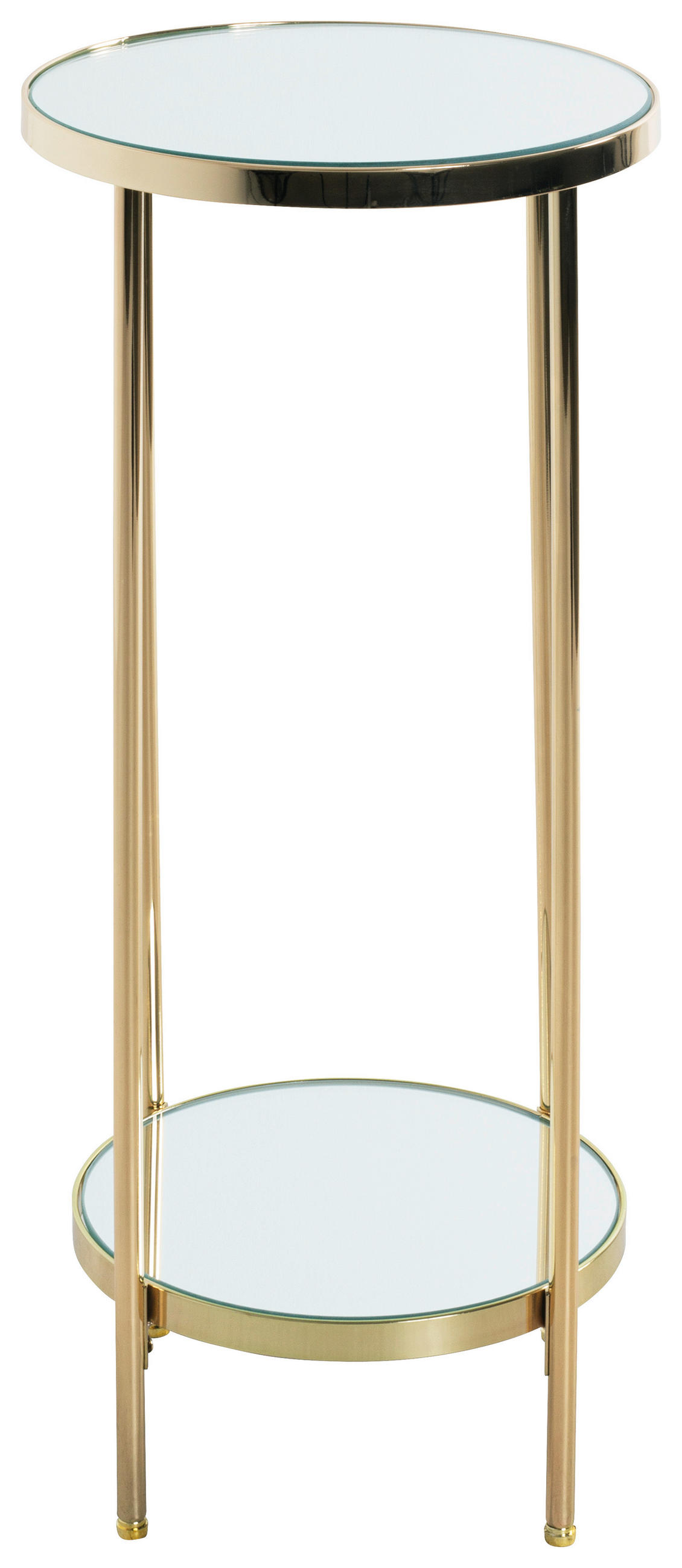 BEISTELLTISCH in Metall, Glas 28/28/66 cm  - Messingfarben, Trend, Glas/Metall (28/28/66cm)