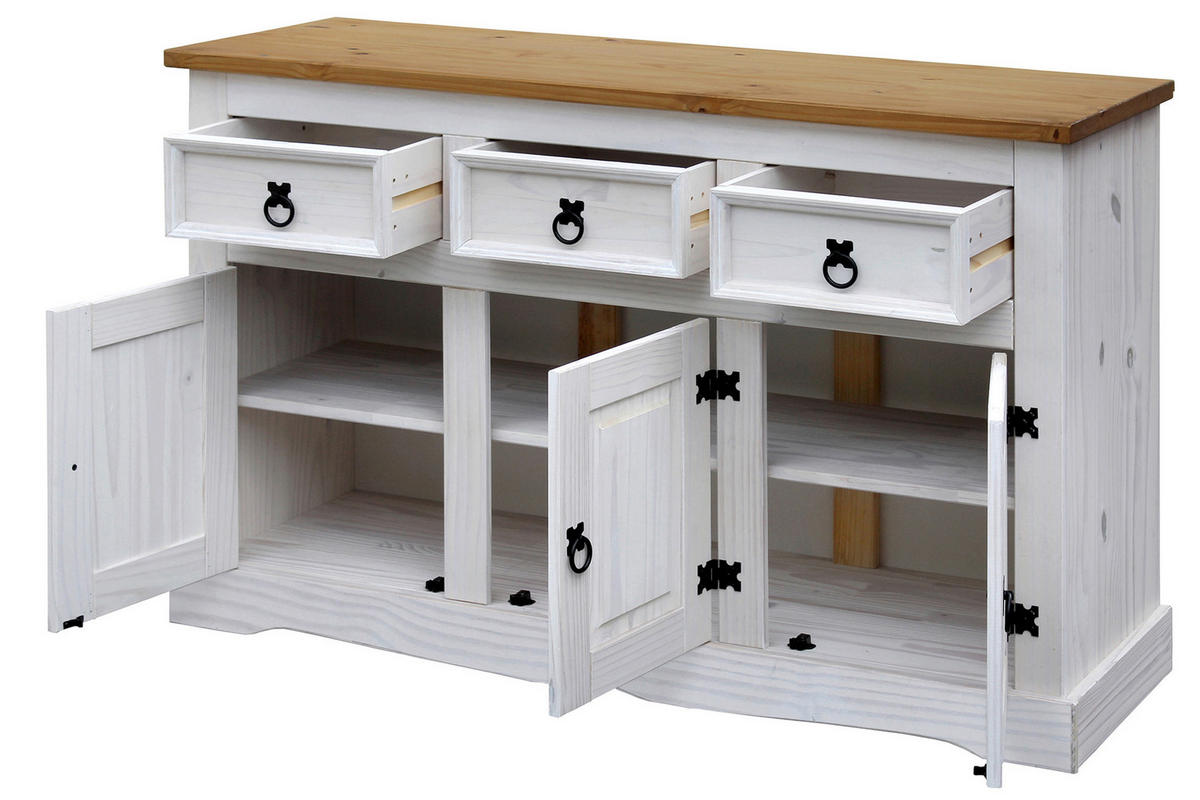 SIDEBOARD 130/80/45 cm  - Schwarz/Weiß, Design, Holz (130/80/45cm) - Livetastic